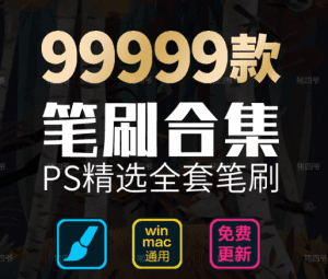 某宝购买—9999+款PS精选全套笔刷合集，支持win+mac系统-素材资源网