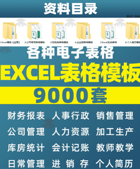 超全Excel模版系列—9000+套excel模型合集+个人简历素材-素材资源网