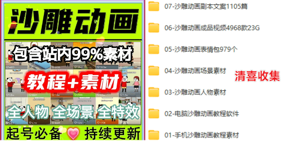 163GB内容，沙雕动画素材合集！自费购买高质量素材合集-素材资源网