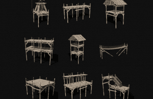 9款国外木质海港码头建筑3D模型，木屋建筑物带2K纹理-素材资源网