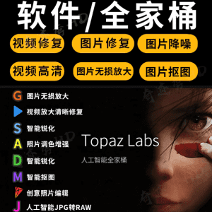 Topaz Ai全套汉化软件8套合集，最强人工智能处理工具打包版本～-素材资源网