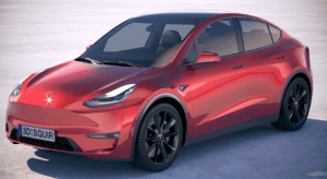 汽车模型素材！特斯拉Tesla Model Y 2021真实汽车高质量3D模型-素材资源网