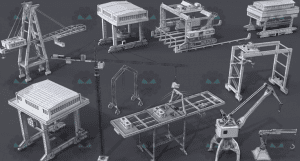 塔吊机重机械3D模型!21种各种机械模型,含集装箱起重机、港口起重机,塔吊机等-素材资源网