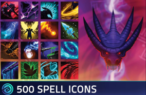 500个Rpg游戏角色魔法ui图标,unity游戏幻想法术图标徽章素材-素材资源网
