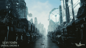 未来机器科幻城镇模块化环境场景UE游戏素材，场景模型Unreal资产素材-素材资源网