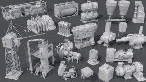 20套工厂建筑工程管道部件3D模型，含工厂车间机器，Blender MAX OBJ FBX格式-素材资源网