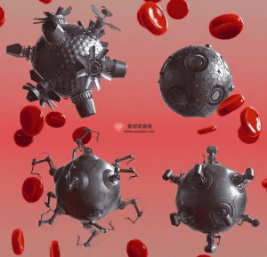 微型机器人机械科幻手臂，科幻病毒模型细菌3D小型机器人模型-素材资源网