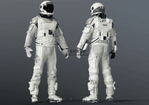 经典宇航员3D模型素材，航天员太空衣服装三维模型，有FBX OBJ MAX设计素材带贴图-素材资源网