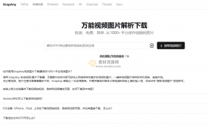 视频图片在线下载站！支持从 1000+平台保存视频和图片，快速、免费、简单的解析网站-素材资源网