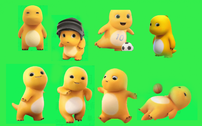 某宝购买热门绿幕素材！24款奶龙卖萌可爱奶龙绿幕，视频特效直播间绿幕视频素材，视频剪辑素材-素材资源网