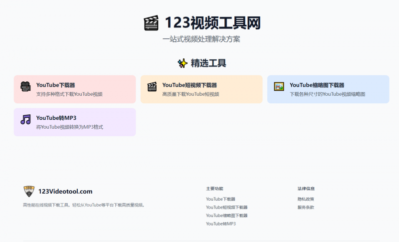 Youtube在线下载工具！支持最高4K画质下载，支持多格式、缩略图油管视频下载工具－123videotool-素材资源网
