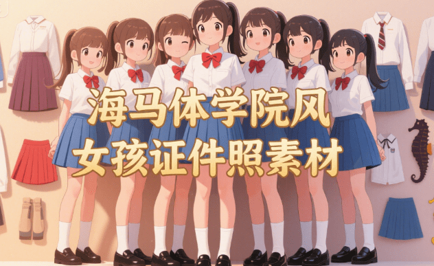 海马体学院风女孩西装证件照素材！这也太美啦，自制证件照或者影楼均可使用，72款PSD素材安排上-素材资源网