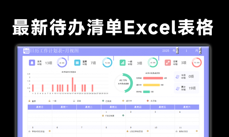 2025最新每日待办Excel表格，超高颜值可爱版，共计118套日程安排日常待办表格，轻松规划每日生活-素材资源网