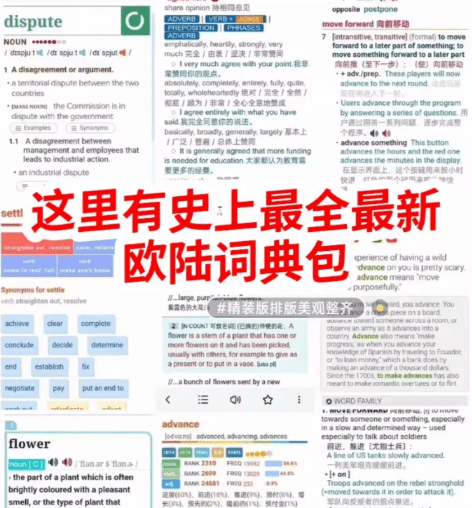 小众资源！某宝在售的欧陆词典包资源，70套合集，支持离线使用，学英语记单词英语词典电子包-素材资源网