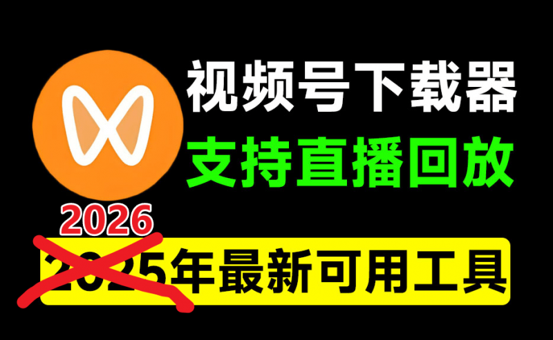 2026最新版本，视频号下载器！支持直播回放下载，使用超简单，一键下载为MP4格式，完全免费-素材资源网