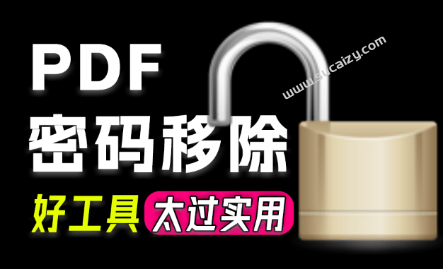 超实用 PDF 密码移除工具，一键移除密码，解决无法打印、编辑、复制等受限权限 PDF Password Remover-素材资源网