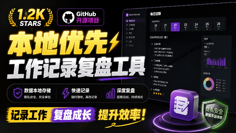 Github开源本地优先的工作记录与复盘工具！自动记录工作轨迹，生成时间线，内置桌宠模式 Work Review-素材资源网