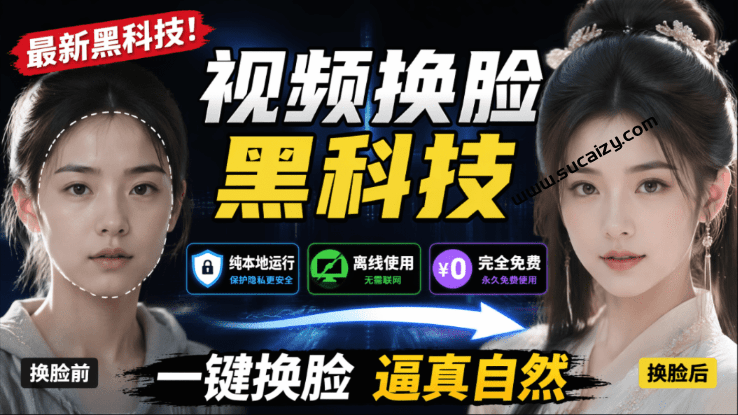 AI 人工智能如此夸张？一键视频换脸黑科技，纯本地离线运行，本地视频换脸娱乐工具， AI FaceSwap-素材资源网