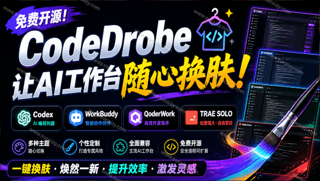 免费开源的CodeDrobe，让AI工作台随心换肤，支持Codex、WorkBuddy等，免费且本地运行！-素材资源网