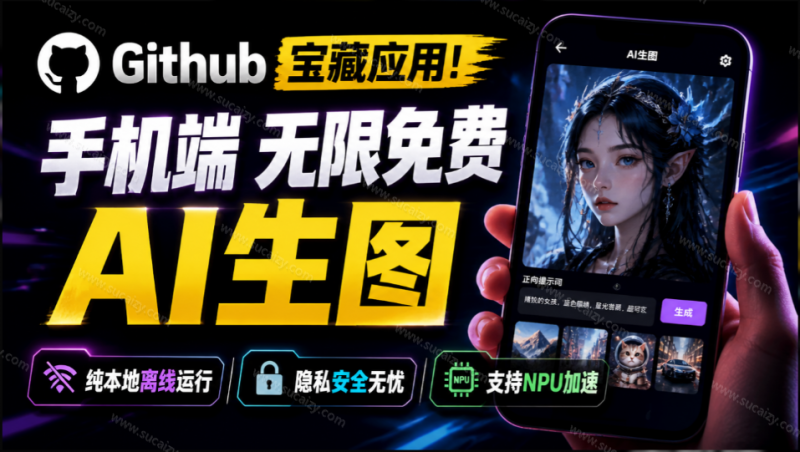Github宝藏应用！手机端无限免费AI 生图，纯本地离线运行，支持NPU加速  斩获3.1k stars，local-dream-素材资源网