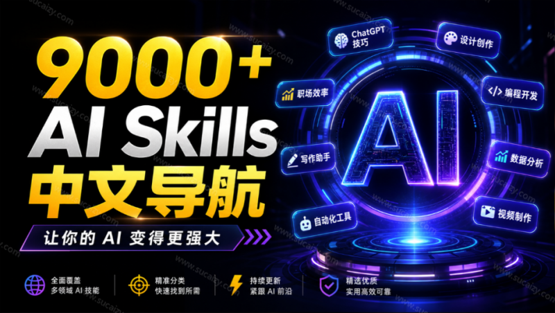 别再乱找了！聚合了超过9000+个AI Skills的中文导航平台，让你的 AI 变得更强大，SkillForge-素材资源网