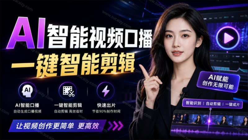 AI智能视频口播一键剪辑，轻松出效果！口播动效库Skill来了，一键给添加动态文字、数据展示等 video-talkcraft-素材资源网