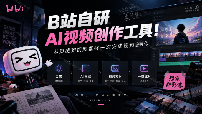 B站自研 AI 视频创作工具！不会写剧本、拆分镜？也可从灵感到视频素材一次完成视频创作，updream-素材资源网