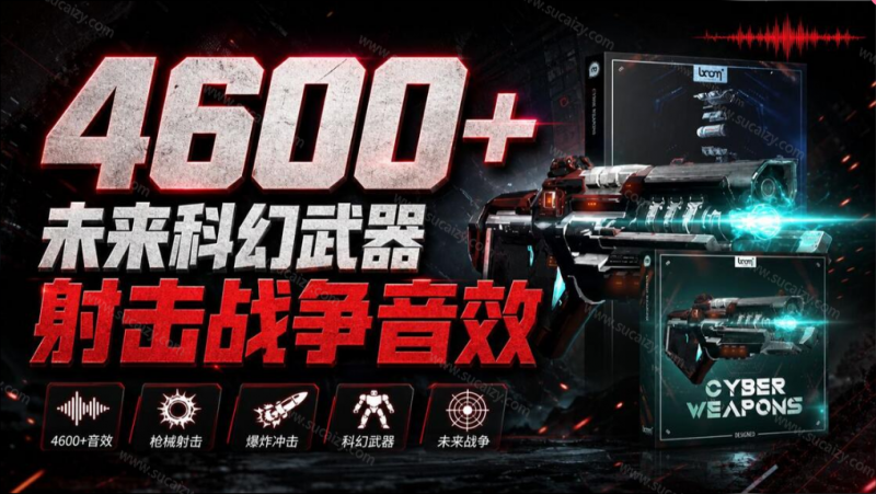 顶级音效合集!4600+种未来科幻武器开枪射击战斗音效素材合集,全部中文汉化 Boom Library – Cyber W-素材资源网